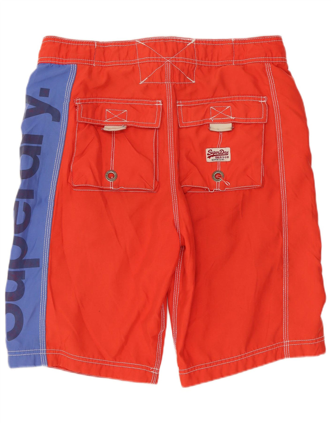 Pantaloni scurți de înot grafic pentru bărbați SUPERDRY, roșu, poliester color bloc