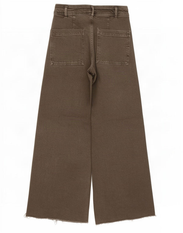 Blugi drepți cu picior lat pentru femei Zara EU 36 XS L26 L27 Kaki