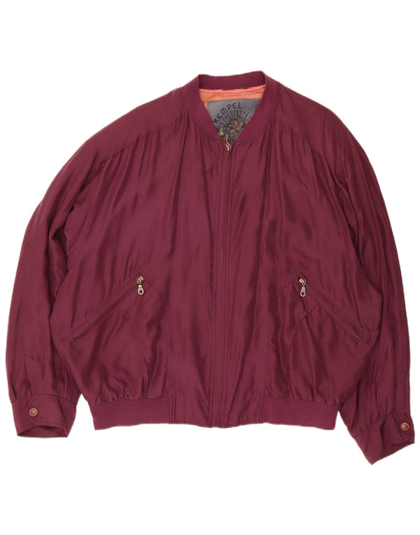 Jachetă Bomber Bărbați Kempel UK 42 XL Bordeaux Mătase