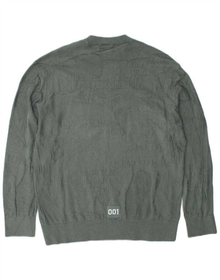 Pulover Armani Exchange pentru bărbați, cu gât crew, din bumbac verde mic