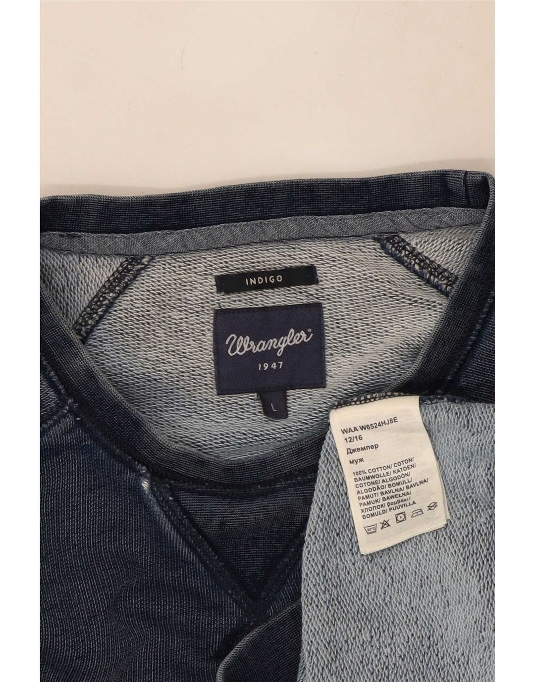 Hanorac grafic pentru bărbați Wrangler Pulover mare din bumbac bleumarin