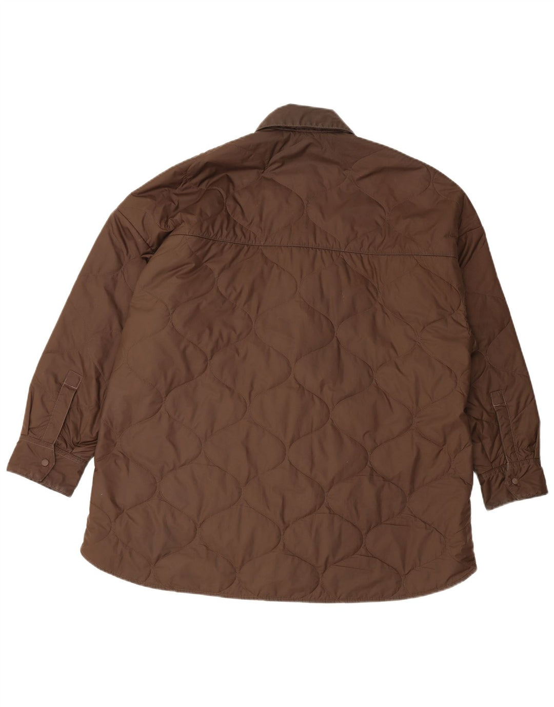 Nike Womens Oversized Quilted Jacket UK 16 Large Brown Polyester