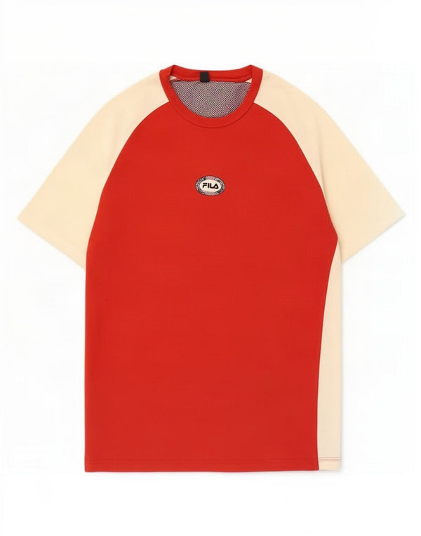Tricou cu grafică pentru bărbați Fila Top XL, roșu, bumbac color bloc