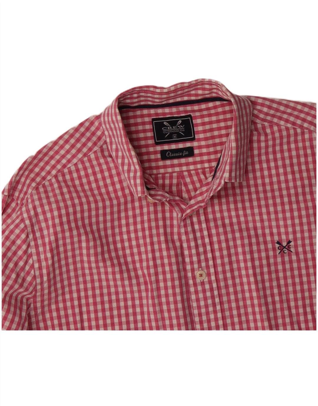 CREW CLOTHING Mens Classic Fit Shirt Medium Pink Gingham Cotton