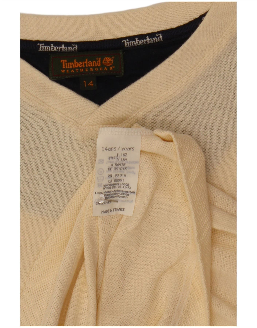 Pulover pentru băieți Timberland 13-14 ani din bumbac alb