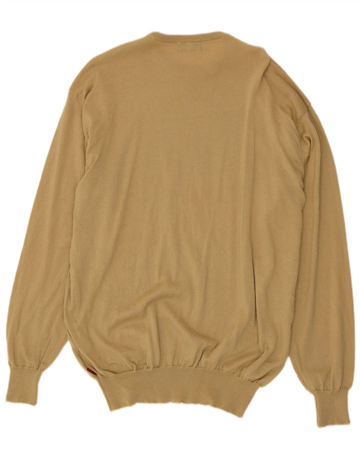 Pulover pentru bărbați Kappa cu gât roșu, 2XL, bej, lână virgină
