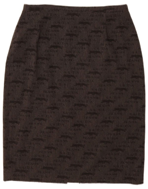 KRIZIA JEANS Fusta creion cu grafica pentru femei UK 12 Medium W28 Gri