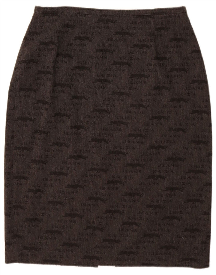 KRIZIA JEANS Fusta creion cu grafica pentru femei UK 12 Medium W28 Gri