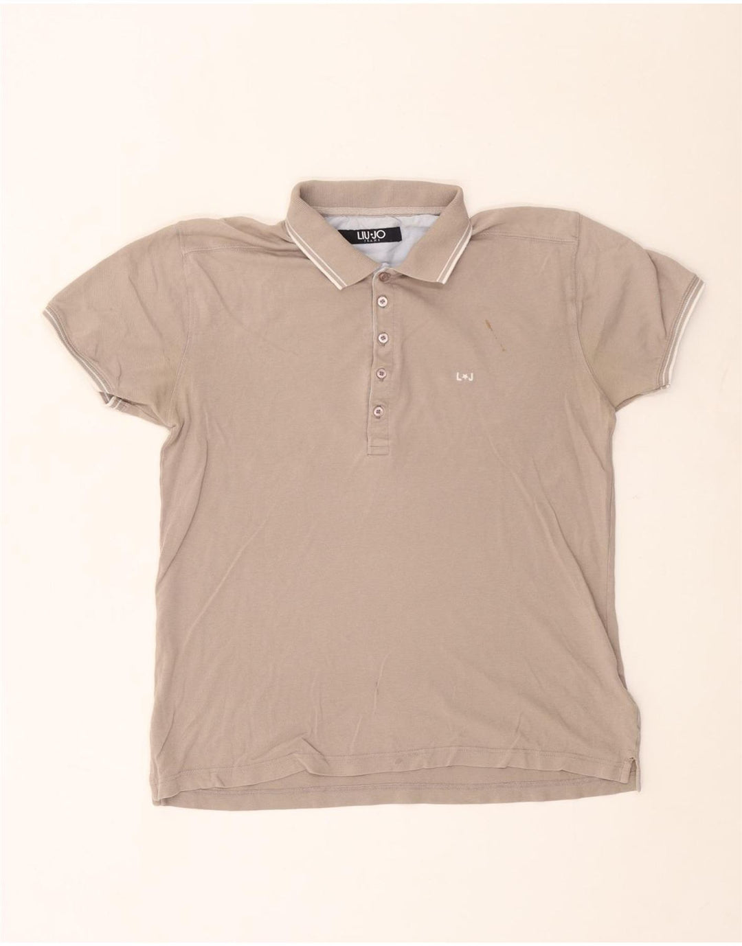 Tricou polo pentru bărbați Liu Jo bumbac gri mediu