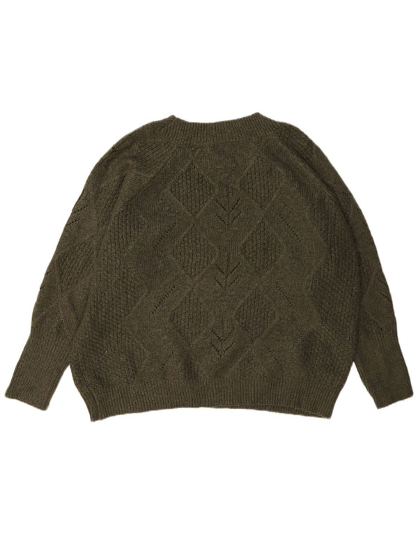 Marks & Spencer Pulover supradimensionat pentru femei cu gâtul turnat UK 18 XL Verde