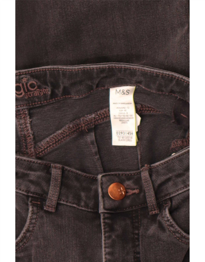 Blugi subțiri pentru femei Marks & Spencer UK 12 Medium W30 L28 Bumbac negru