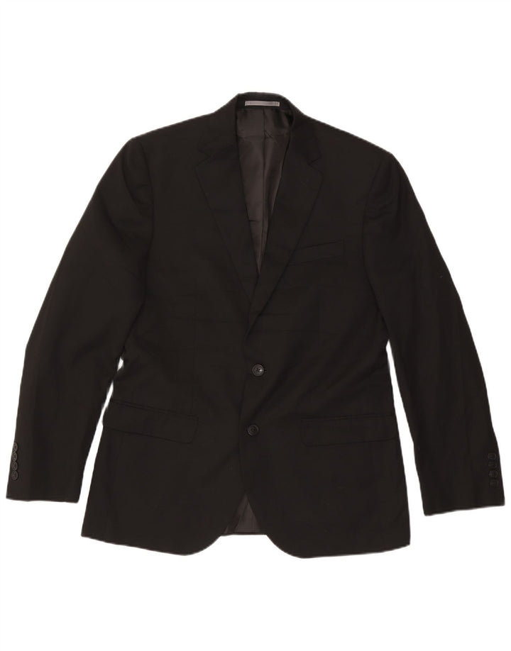 Jachetă pentru bărbați Marks & Spencer, cu 2 nasturi, cu ajustare normală, UK 38 Medium Negru