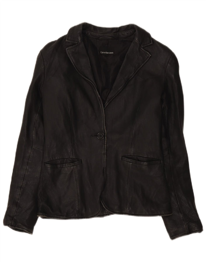 Jachetă Blazer pentru femei Calvin Klein cu 1 nasture UK 12 Medium Black Classic