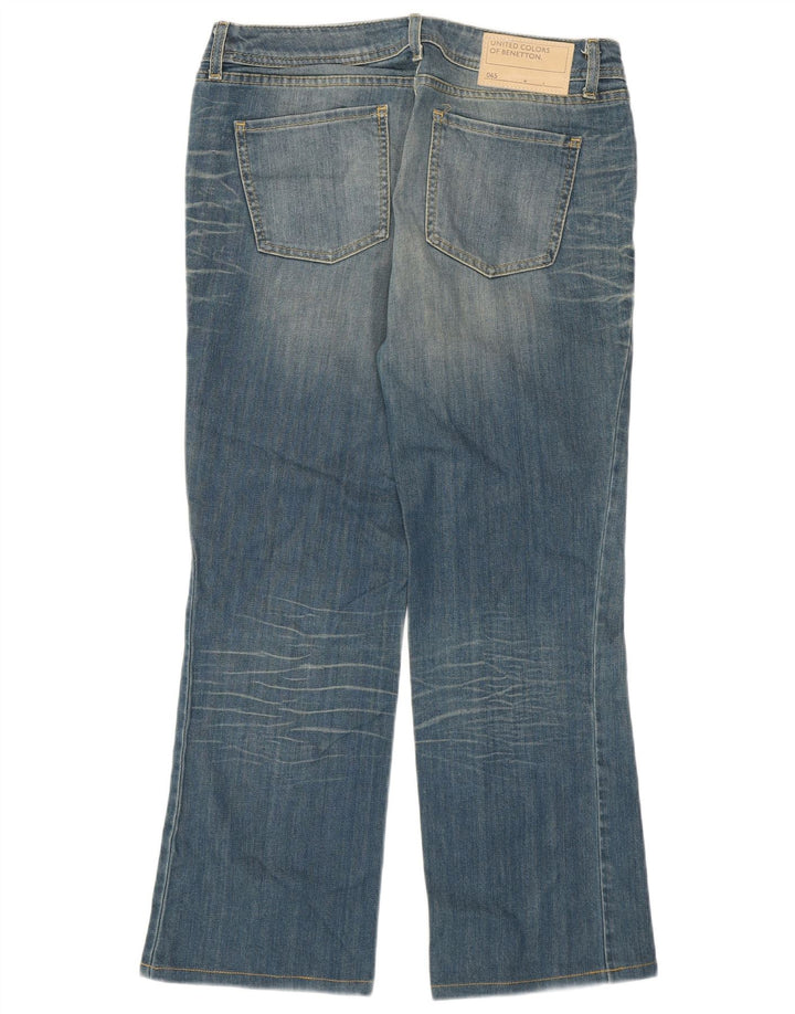 Benetton Womens Bootcut Jeans W29 L27 Blue Cotton