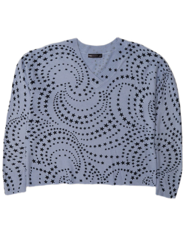 Marks & Spencer Pulover cu decolteu în V pentru femei UK 16 Large Blue