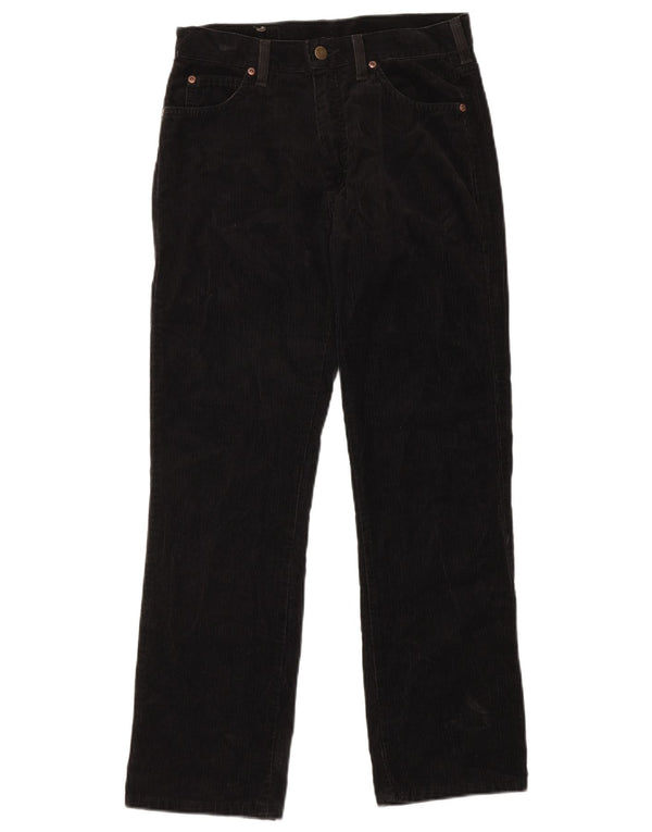 Pantaloni drepti pentru femei din velur cu talie înaltă LEE US 12 Large W29 L30 Negru