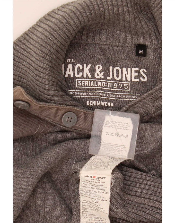 Pulover Jack & Jones pentru bărbați, cu gât cu nasturi, gri mediu
