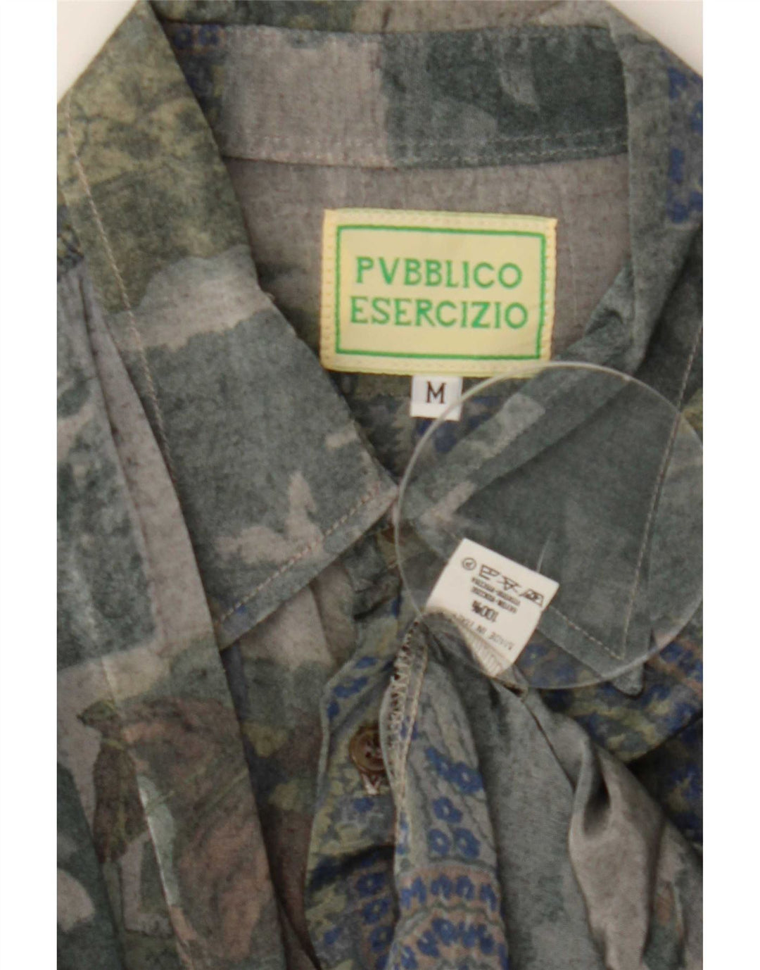 Cămașă Vintage pentru bărbați cu model abstract, raion mediu multicolor