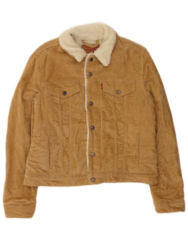 Jachetă Levi's Sherpa Corduroy pentru femei UK 16, mare, bej, bumbac