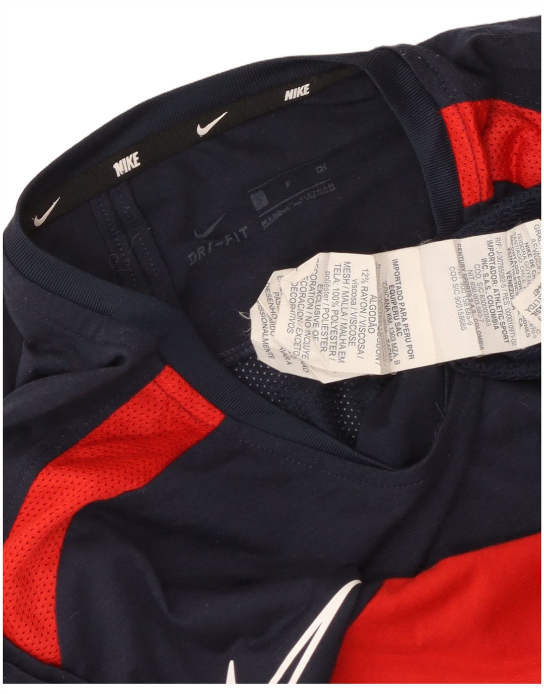 Tricou Nike Dri Fit pentru bărbați Top mic, albastru bleumarin, poliester color bloc