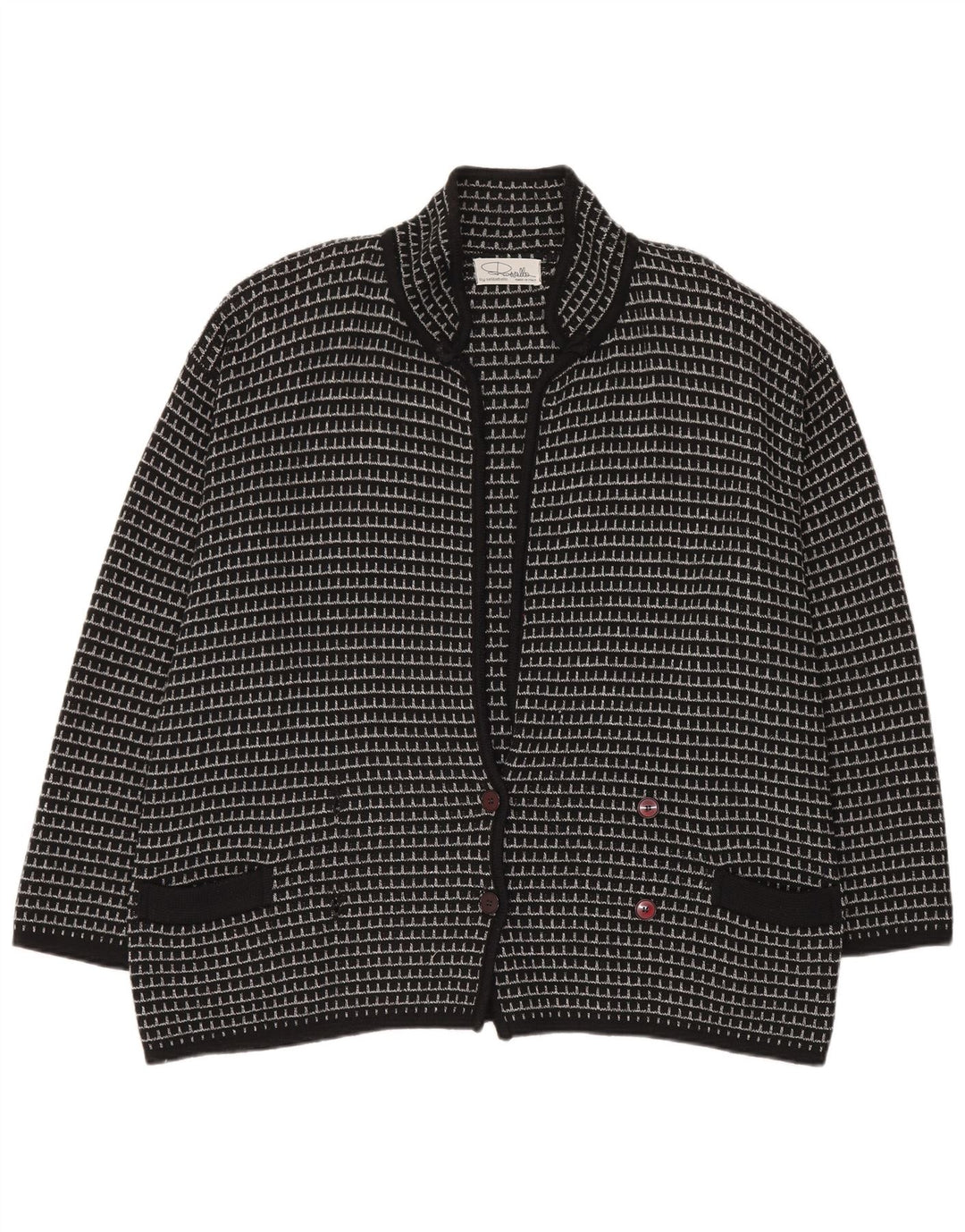 Pulover cardigan pentru bărbați Settebello XL, acrilic cu carouri negre