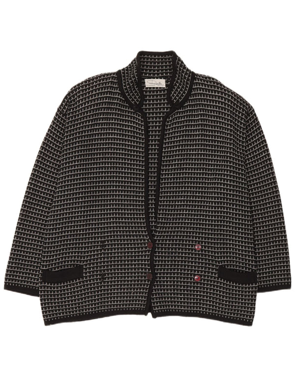 Pulover cardigan pentru bărbați Settebello XL, acrilic cu carouri negre