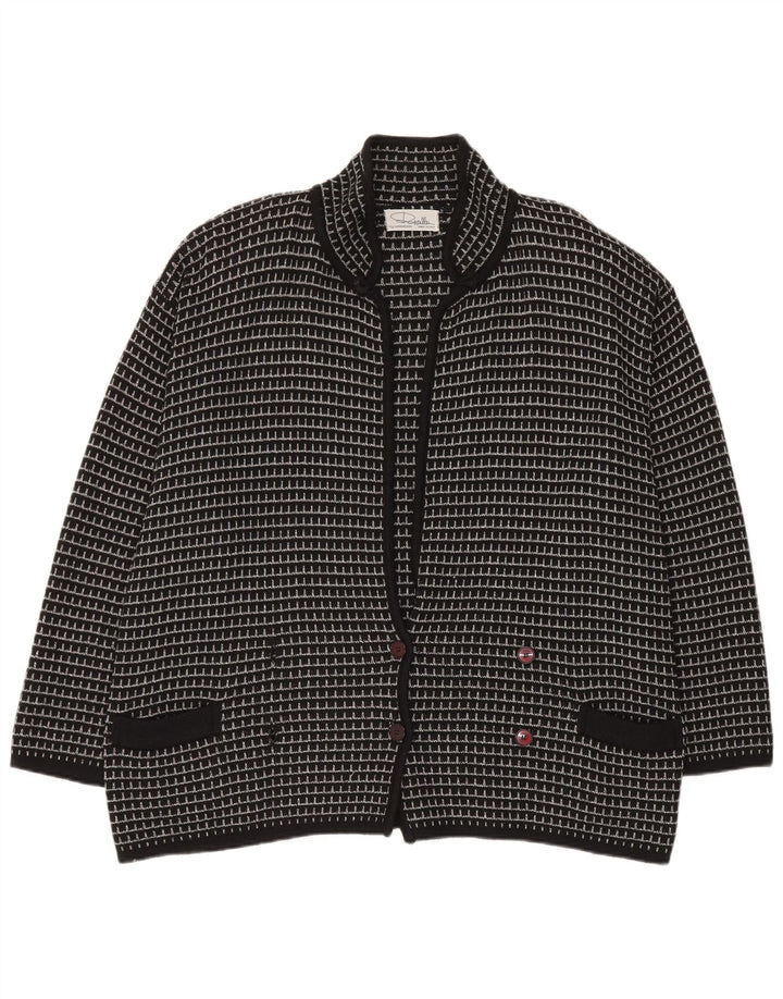 Pulover cardigan pentru bărbați Settebello XL, acrilic cu carouri negre