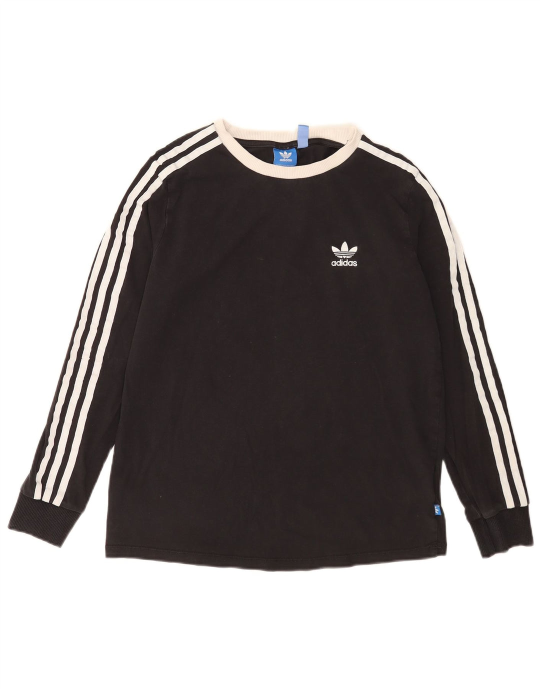 Adidas pentru femei Top cu mânecă lungă UK 14 Medium Black Bumbac
