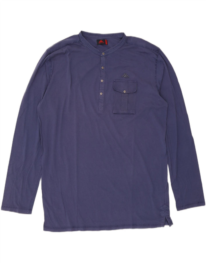 Top pentru bărbați Kappa cu mânecă lungă 2XL, bumbac albastru