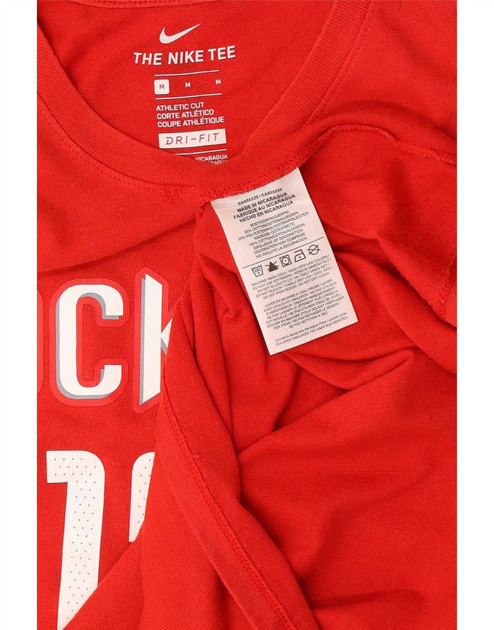 Tricou grafic Nike Houston Rockets pentru bărbați Top din bumbac roșu mediu