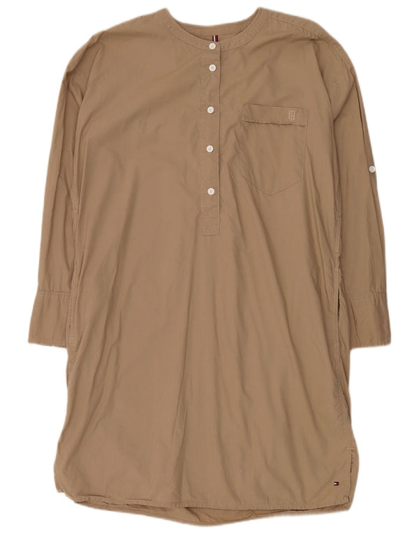 Rochie cămașă pulover oversize Tommy Hilfiger pentru femei UK 6 XS bumbac bej