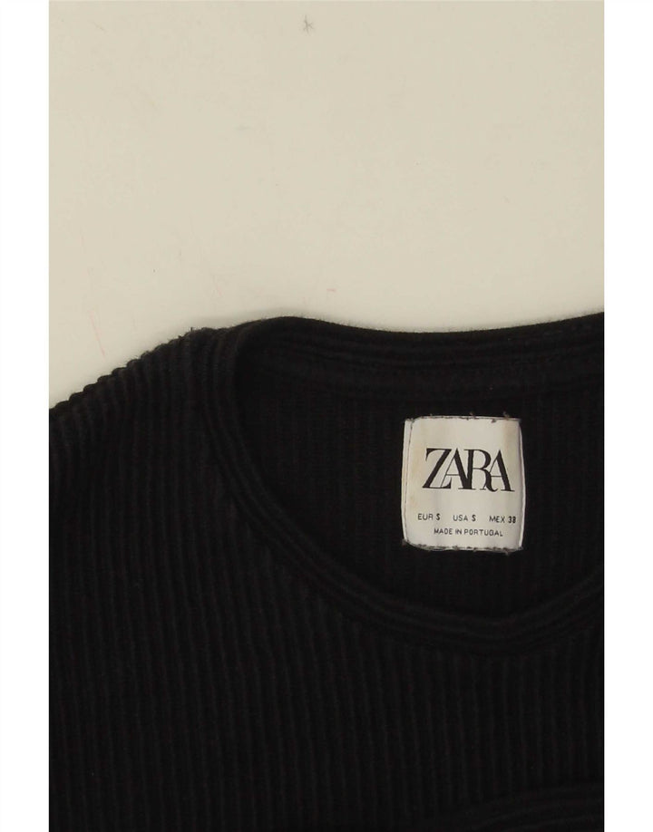 Top pentru bărbați Zara cu mânecă lungă, mic, negru, bumbac