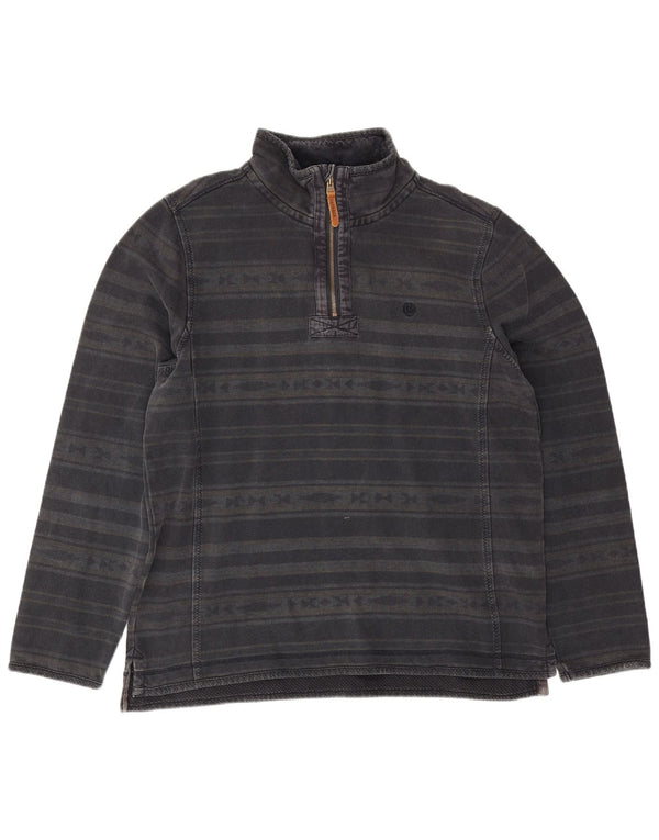 Hanorac pentru bărbați Fat Face, cu fermoar și gât. Pulover mare, bumbac cu dungi negre