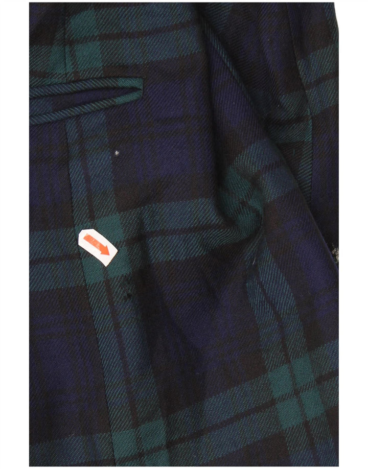 AQUASCUTUM Jachetă pentru bărbați cu 3 nasturi, UK 40, mare, bleumarin, carouri