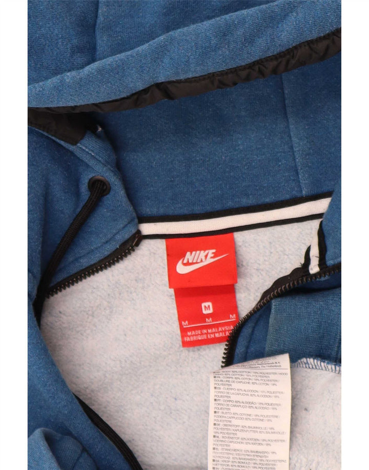 Pulover Nike pentru bărbați, cu fermoar, din bumbac color-bloch, albastru mediu