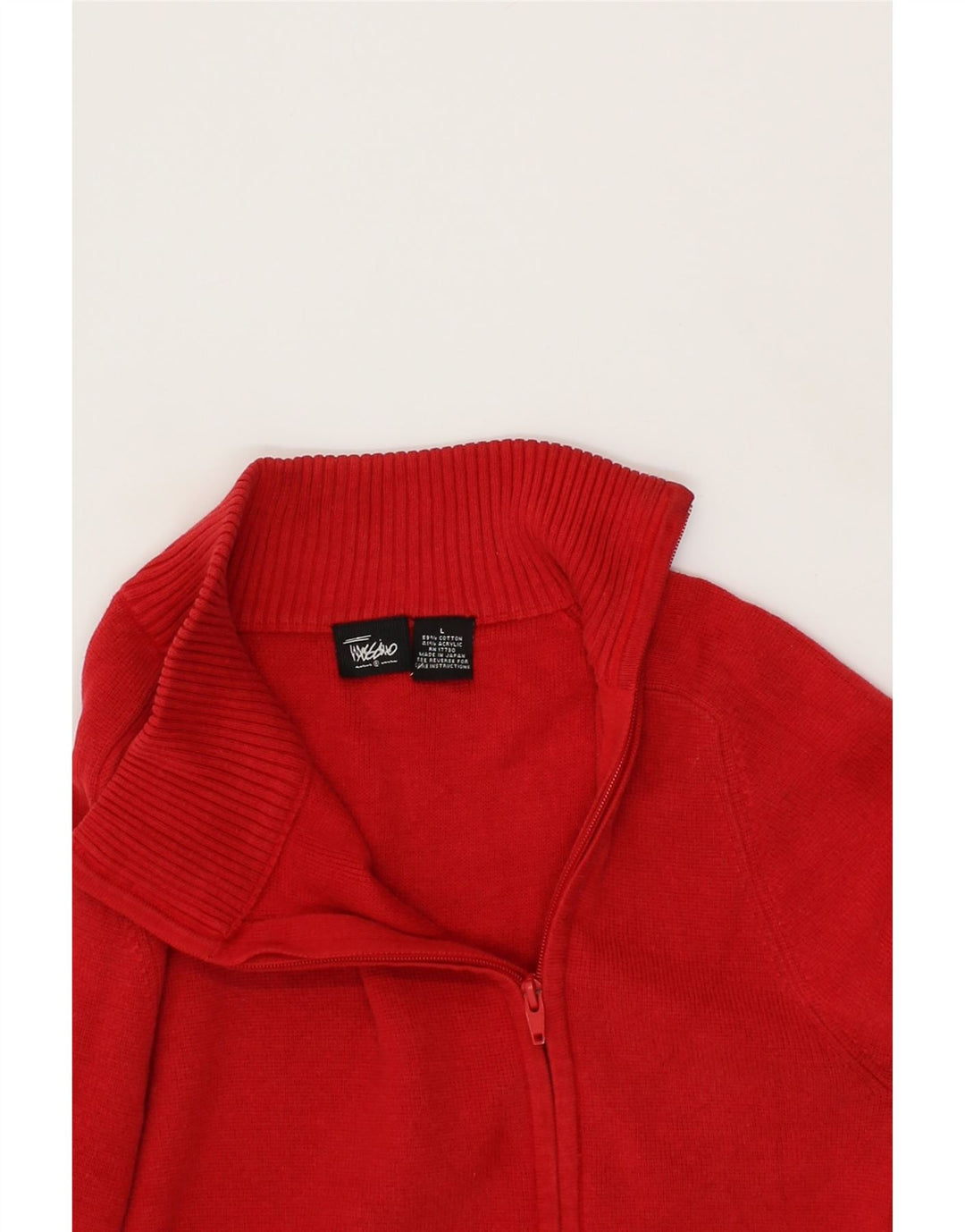MOSSIMO Womens Crop Cardigan Sweater UK 14 Large Red Cotton Vintage Mossimo and Second-Hand Mossimo from Messina Hembry 