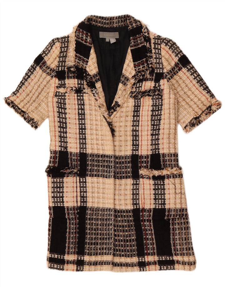 Jachetă pentru femei Zara cu mânecă scurtă, cu mânecă scurtă, UK 12 Medium Beige Check