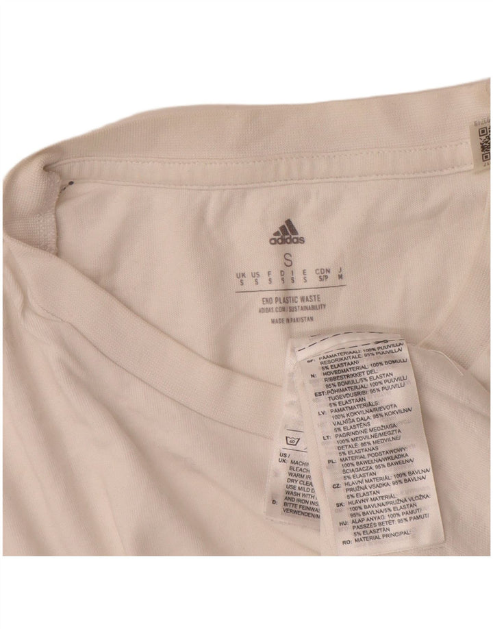 Tricou grafic pentru bărbați Adidas Top mic, alb, bumbac