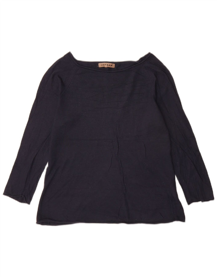 Jigsaw Top pentru femei cu mâneci 3/4 UK 12 Medium Bleumarin Viscoză