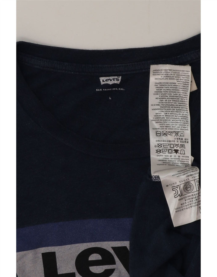 Tricou grafic pentru bărbați Levi's Top mare din bumbac bleumarin