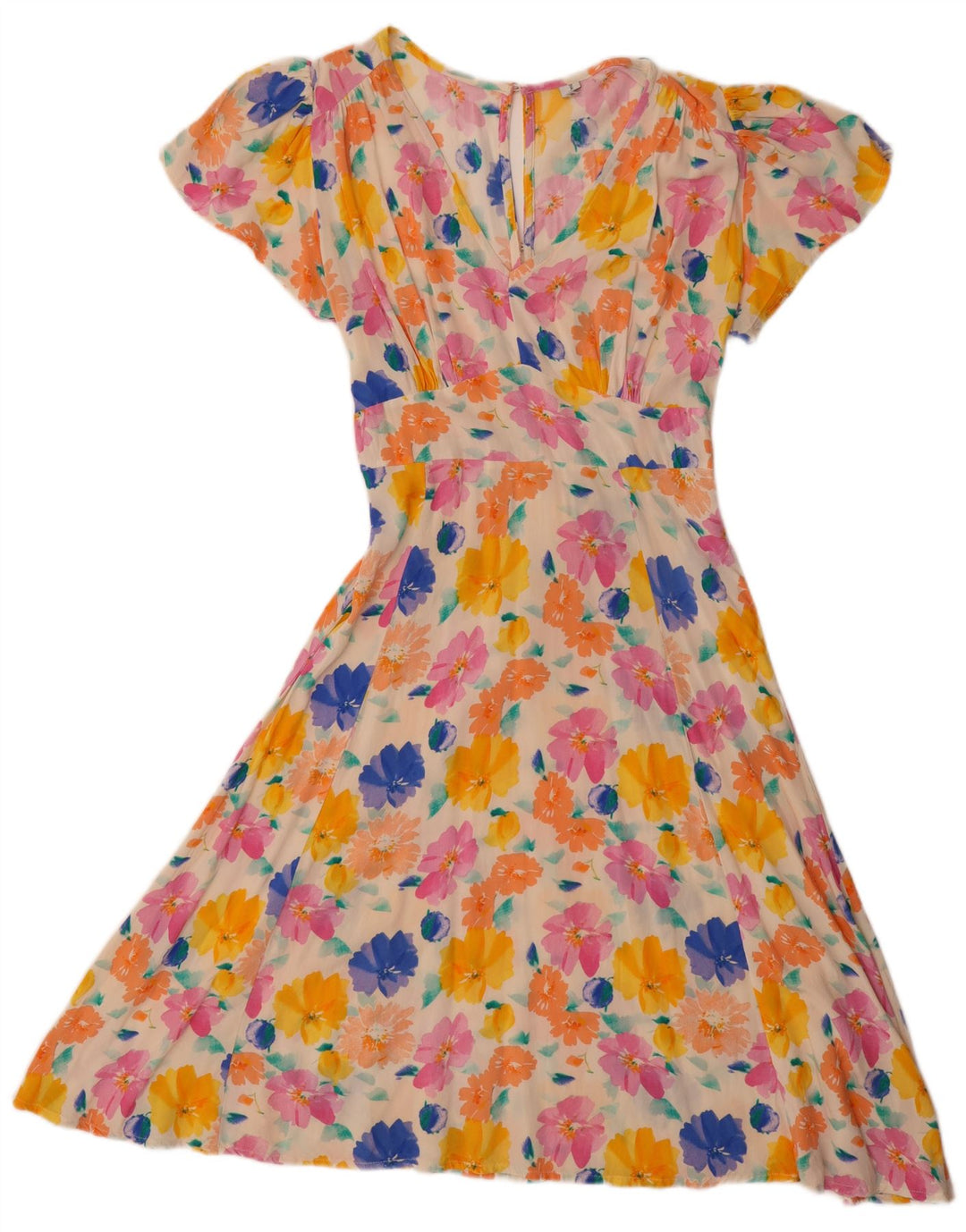 VINTAGE Rochie A-Line Femei UK 8 Mic Multicolor Floral
