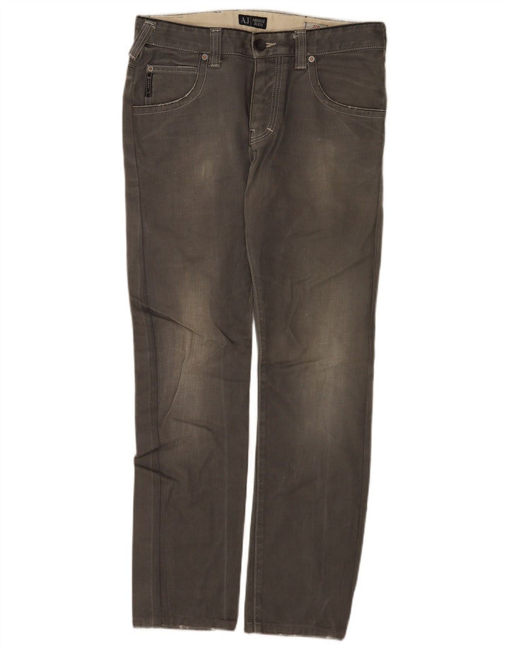 ARMANI Blugi Slim Bărbați W32 L30 Bumbac Gri