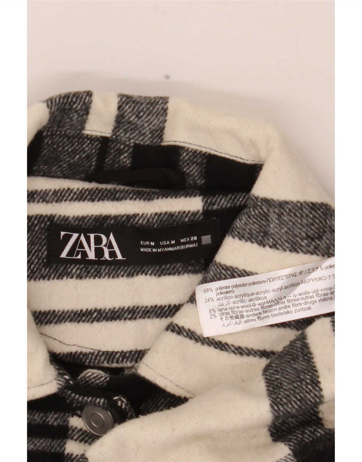 Jachetă utilitare supradimensionată pentru femei Zara UK 14 Medium Black Check Poliester