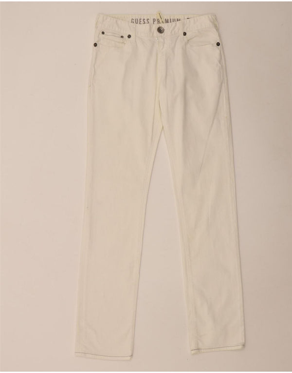 Blugi slim pentru femei Guess W30 L34 alb