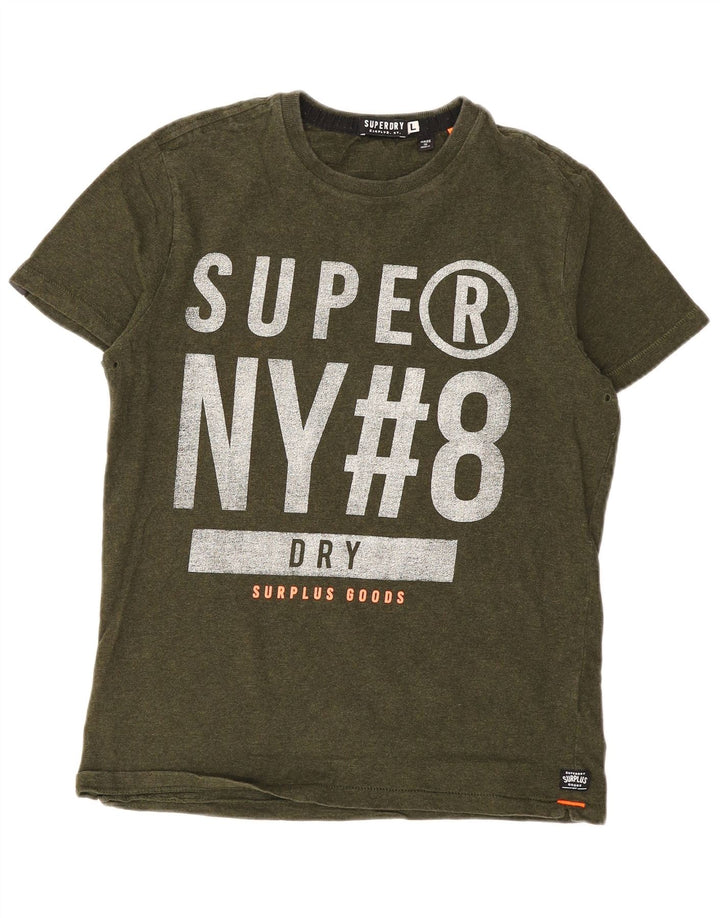 Tricou grafic Superdry pentru bărbați Top mare din bumbac kaki