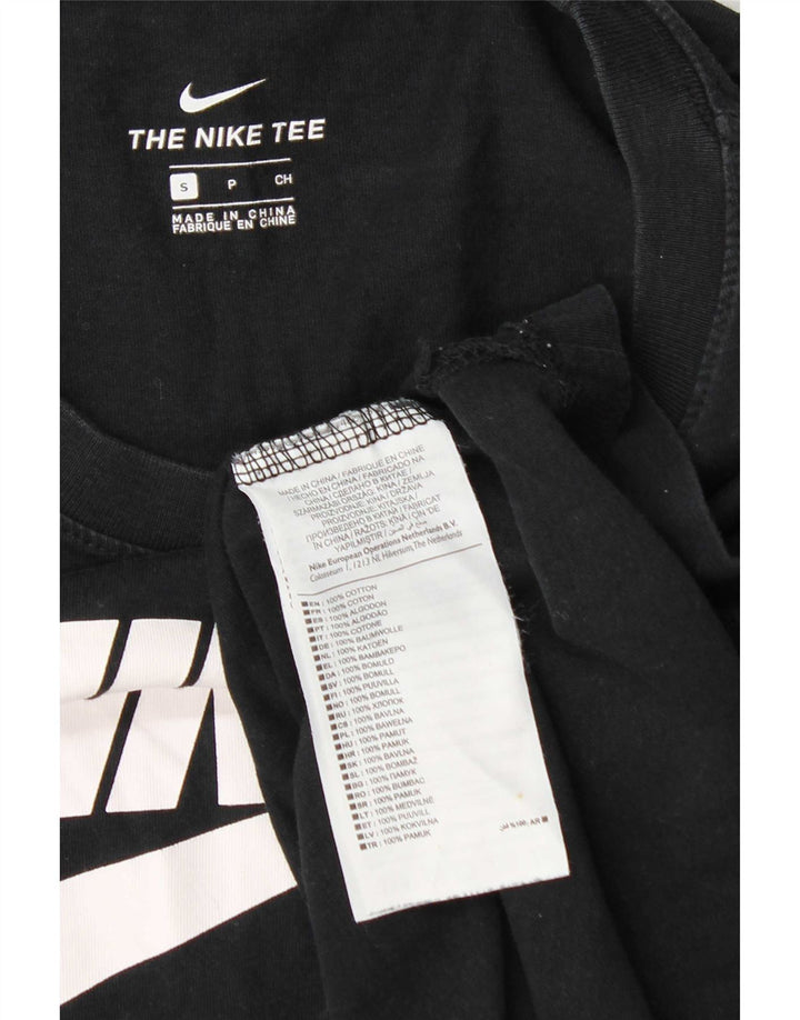 Top grafic pentru femei Nike cu mânecă lungă UK 10, bumbac negru mic