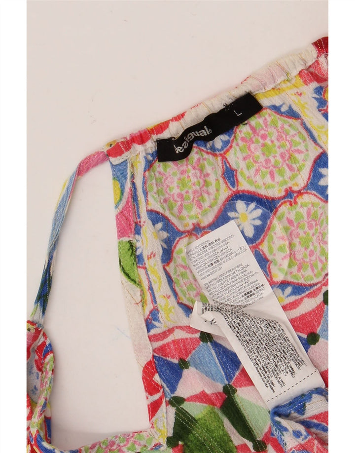 DESIGUAL Bluză supradimensionată pentru femei UK 16, mare, multicoloră, florală