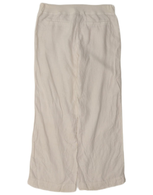 Marks & Spencer Pantaloni casual pentru femei cu picioare largi UK 12 Medium W34 L30 Alb