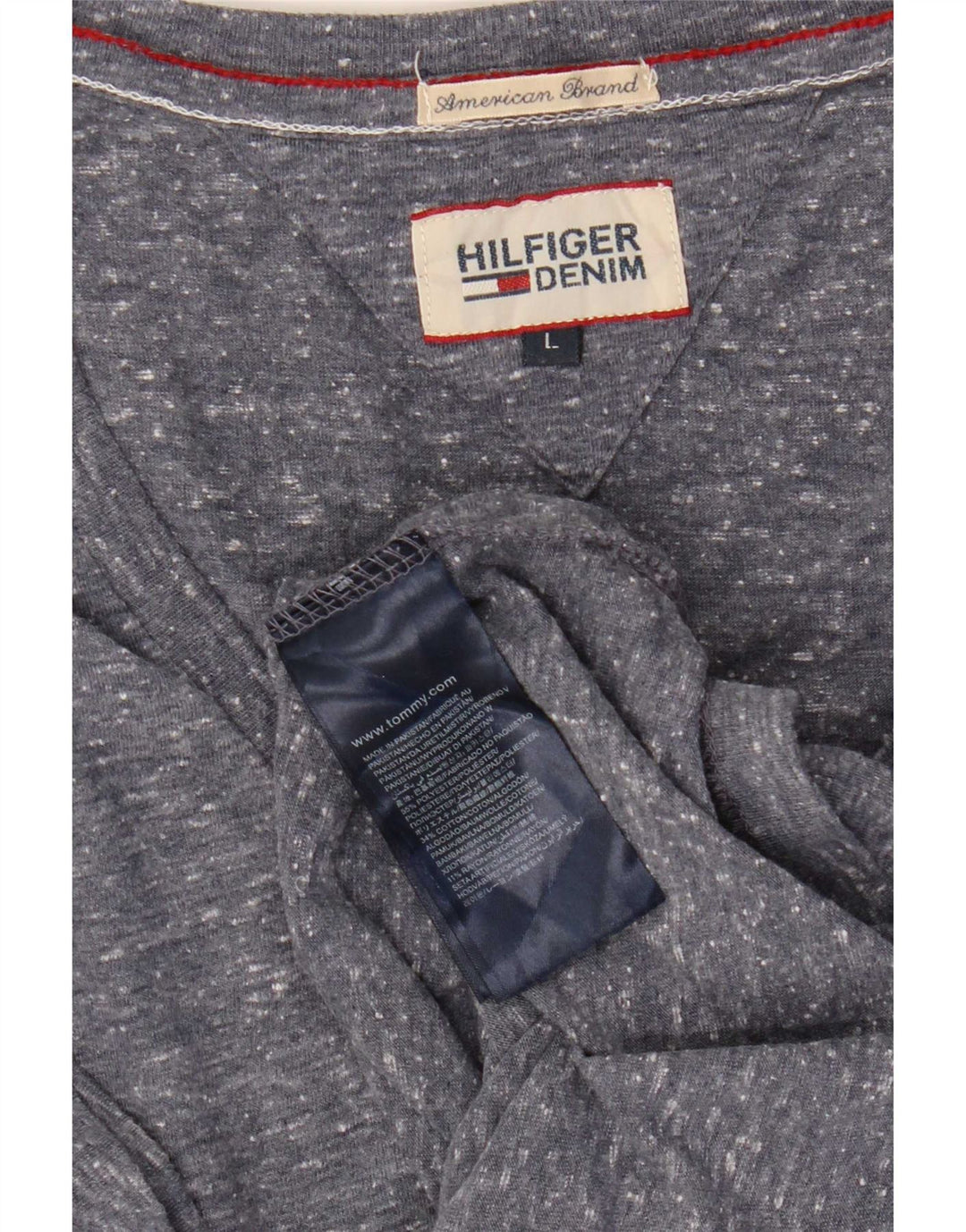 Tricou Tommy Hilfiger pentru femei Top UK 16 Large Gri Pete Polyester