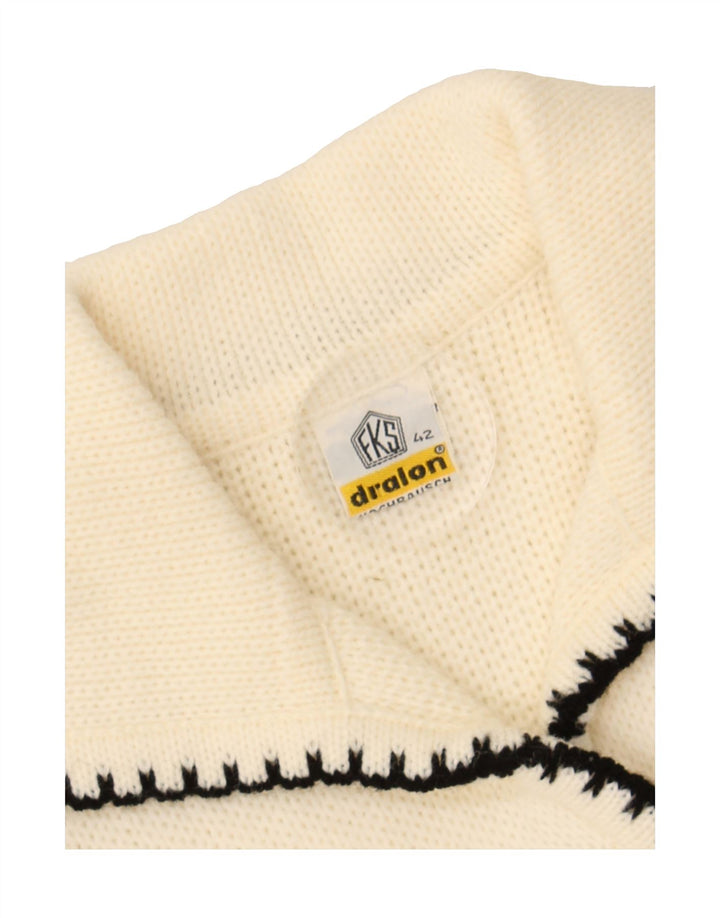 DRALON Womens Cardigan Sweater EU 42 Large White Vintage Dralon and Second-Hand Dralon from Messina Hembry 